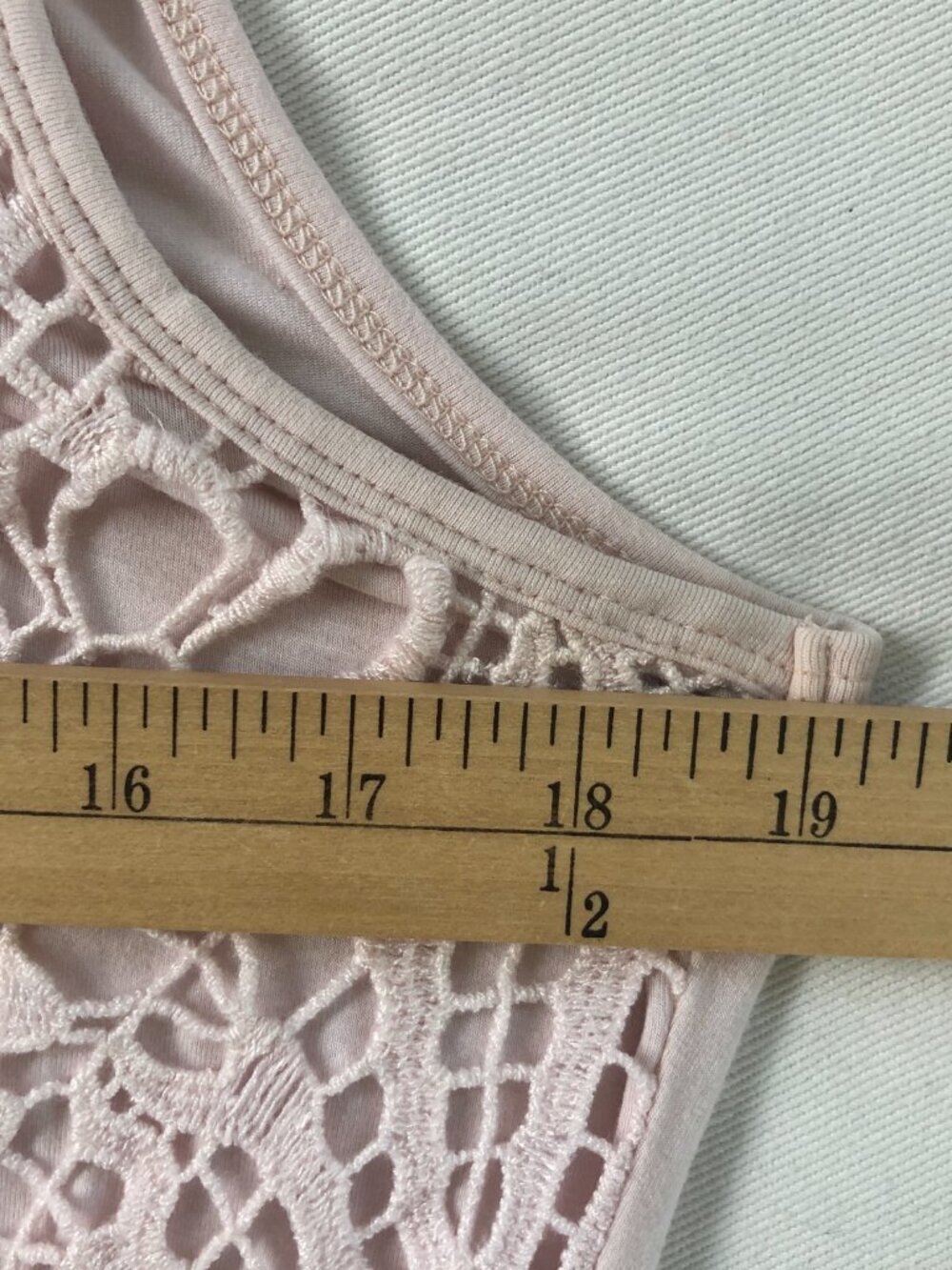 All Over Lace Pastel Pink Tank Top Medium - Picture 8 of 10